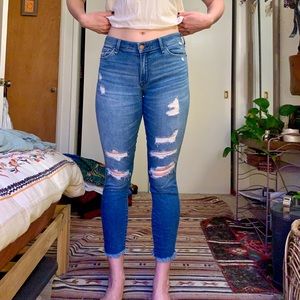 Distressed mid-rise Abercrombie and Fitch jeans